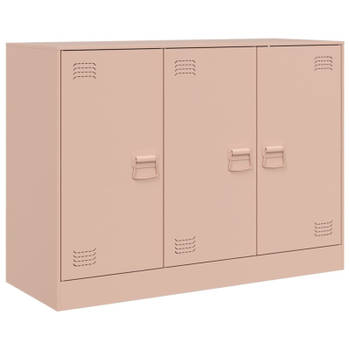 vidaXL Dressoir 99x39x73 cm staal roze