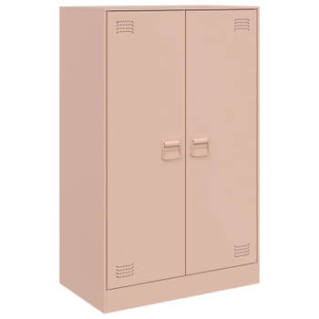 vidaXL Dressoir 67x39x107 cm staal roze