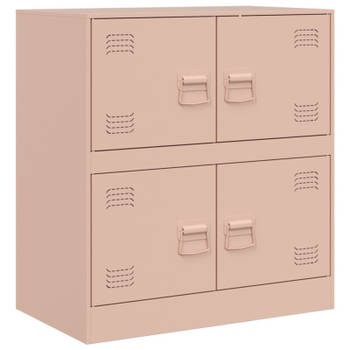 vidaXL Dressoir 67x39x73 cm staal roze