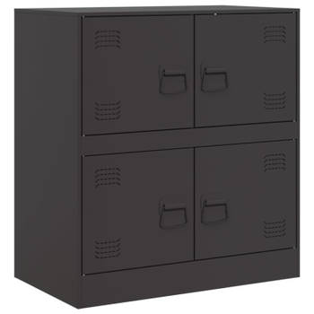 vidaXL Dressoir 67x39x73 cm staal zwart