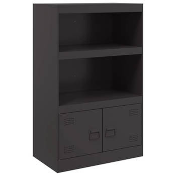 vidaXL Dressoir 67x39x107 cm staal zwart