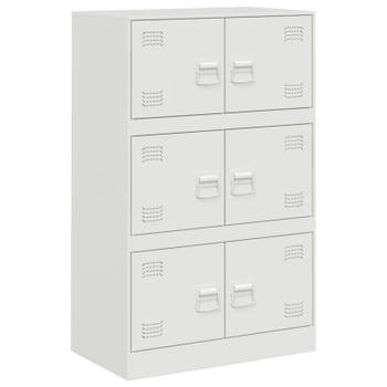 vidaXL Dressoir 67x39x107 cm staal wit