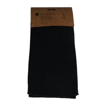 Linen & More Keukenhanddoek 'Eldrid' 50cm x 70cm, Black