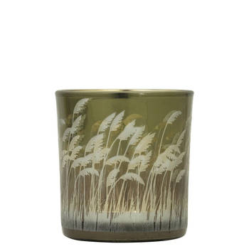 Mars & More Windlicht 'Palmgras' Small, 8cm, Goud