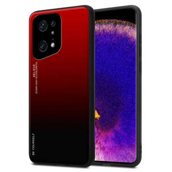 Cadorabo Hoesje geschikt voor Oppo FIND X5 PRO in ROOD - ZWART - Tweekleurige beschermhoes TPU-silicone Case Cover