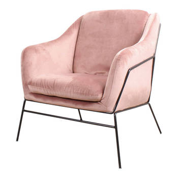 Antonio fauteuil velvet roze