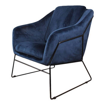 Antonio fauteuil velvet donkerblauw