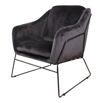 Antonio fauteuil velvet zwart