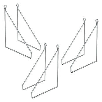 ML-Design 6 stuks plankbeugel 200mm, zilver, metaal, driehoekige plankbeugels, drijvende plankbeugel, draad wandbeugel,