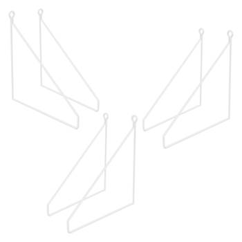 ML-Design 6 stuks plankbeugel 250mm, wit, metaal, driehoekige plankbeugels, zwevende plankbeugel, draad wandbeugel,