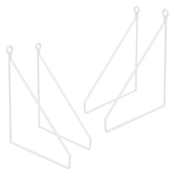 ML-Design 4 stuks plankdrager 200 mm, wit, metaal, driehoekige plankdrager, zwevende plankdrager, draad wanddrager,