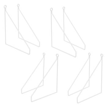 ML-Design 8 stuks plankdrager 200 mm, wit, metaal, driehoekige plankdrager, zwevende plankdrager, draad wanddrager,