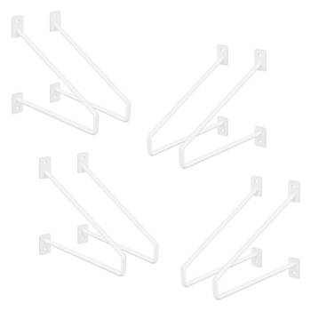 ML-Design 8 stuks plankbeugel, 220 mm, wit, gemaakt van staal, haarspeld plankbeugels, zwevende plankbeugel, haarspeld