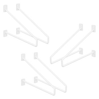 ML-Design 6 stuks plankbeugel, 265 mm, wit, gemaakt van staal, haarspeld plankbeugels, zwevende plankbeugel, haarspeld