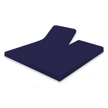 Eleganzzz Splittopper Hoeslaken Jersey Katoen Stretch - donker blauw 160x200cm