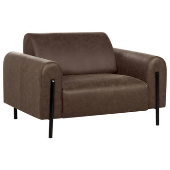 Beliani ASKIM - Fauteuil-Bruin-Polyester