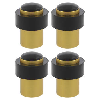 AMIG Deurstopper/deurbuffer - 4x - D30mm - inclusief schroeven - goud  - Deurstoppers