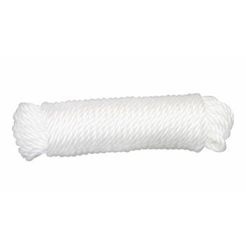 AMIG paracord touw - 15 meter - D5mm - 110kg - polypropyleen - wit - Touw