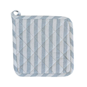 Linen & More Pannenlap 'Fine stripe' 20cm x 20cm, Grey