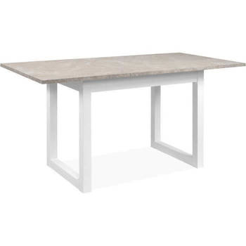 Houston 80B uitschuifbare tafel - 120-160 x 75 x 80 cm - Blad met travertijneffect - 1 verlengstuk inbegrepen