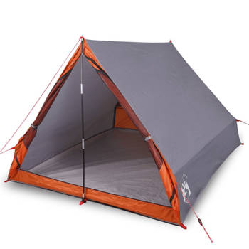 vidaXL Tent A-frame 2-persoons waterdicht grijs en oranje