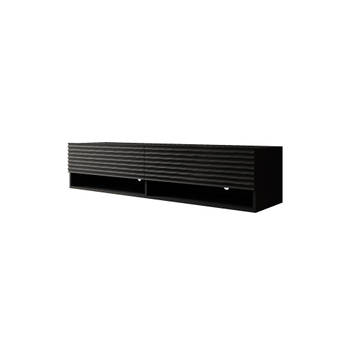 Meubella TV-Meubel Asino - Wave - Mat zwart - 140 cm