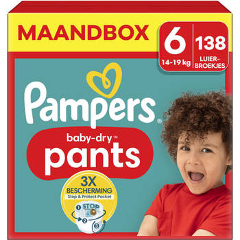 Pampers - Baby Dry Pants - Maat 6 - Maandbox - 138 stuks - 14/19 KG