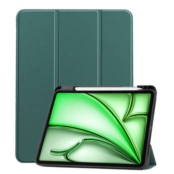 Basey Apple iPad Air 6 11 (2024) Hoesje Kunstleer Hoes Case Cover -Donkergroen