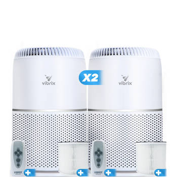 2X Vibrix Luchtreiniger Woonkamer - 35m2 - HEPA Filter - Ionisator - Luchtfilter - Air Purifier - Air Cleaner - Vortex20
