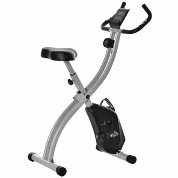 Hometrainer met LCD-display - Hometrainer fiets - Fietstrainer - Fitness - Grijs/zwart