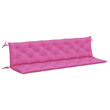 vidaXL Tuinbankkussens 2 st 200x50x7 cm stof roze