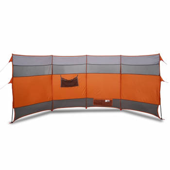 vidaXL Windscherm camping waterdicht 366x152x152 cm grijs en oranje