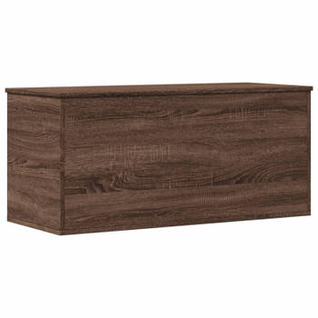 vidaXL Opbergbox 100x42x46 cm bewerkt hout bruin eikenkleurig