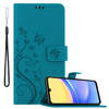 Cadorabo Hoesje geschikt voor Samsung Galaxy A15 in BLOEMEN BLAUW - Beschermhoes Case Cover Bloemen magnetische sluiting