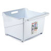 Plasticforte opberg Trolley Container - ivoor wit - op wieltjes - L39 x B38 x H26 cm - kunststof - Opberg trolley