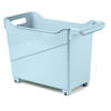 Plasticforte opberg Trolley Container - ijsblauw - op wieltjes - L38 x B18 x H26 cm - kunststof - Opberg trolley