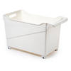 Plasticforte opberg Trolley Container - ivoor wit - op wieltjes - L45 x B24 x H27 cm - kunststof - Opberg trolley