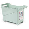 Plasticforte opberg Trolley Container - mintgroen - op wieltjes - L38 x B18 x H26 cm - kunststof - Opberg trolley