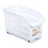 Plasticforte opberg Trolley Container - wit - op wieltjes - L30 x B15 x H18 cm - kunststof - Opberg trolley