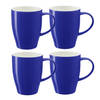 Bellatio Design Koffie mokken/bekers Paris - 4x - porselein - met oor - kobalt blauw - 350 ml - Bekers