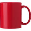 Bellatio Design Koffie mokken/bekers Nantes - 1x - keramiek - met oor - rood - 300 ml - Bekers