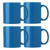 Bellatio Design Koffie mokken/bekers Nantes - 4x - keramiek - met oor - kobalt blauw - 300 ml - Bekers