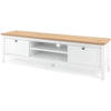 BERGEN TV-meubel met 2 laden - Decor van ambachtsman en wit eiken - B 160 x D 45 x H 40 cm