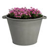 Mega Collections plantenpot/bloempot Farmer - zink - donkergrijs - D40 X H29 cm - IJzeren emmer / teil