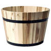 Mega Collections Plantenbak/bloempot - acacia hout - naturel bruin - D55 x H38 cmi¿½A i¿½A - Plantenpotten