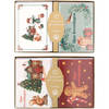 2x5 Kerstkaarten liggend met envelop, 2 assorti