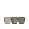 Mica Decorations Pot 'Seth' Donkergrijs, Offwhite, Groen, Variant B