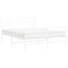 vidaXL Bedframe met hoofd- en voeteneinde metaal wit 135x190 cm