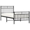 vidaXL Bedframe met hoofd- en voeteneinde metaal zwart 90x190 cm