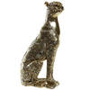 Items Home decoratie dieren beelden - Luipaard - 14 x 8 x 26 cm - voor binnen - goud kleurig - Beeldjes